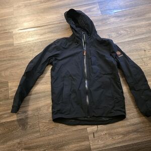 Elan Men's Black Hooded Raincoat with Zippered Front